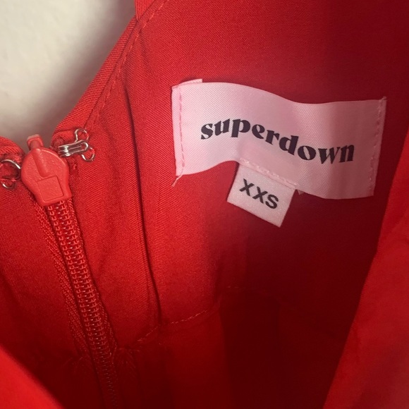 Revolve Superdown Jillian Cherry Red Deep V Neck Jumpsuit XXS and S. NWT - Picture 7 of 16